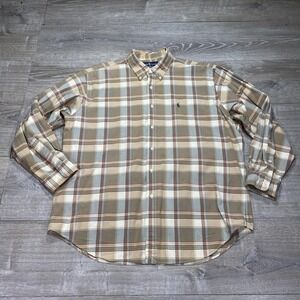 Ralph Lauren Shirt Mens XL Plaid Button Down Classic Fit Dress Work Casual